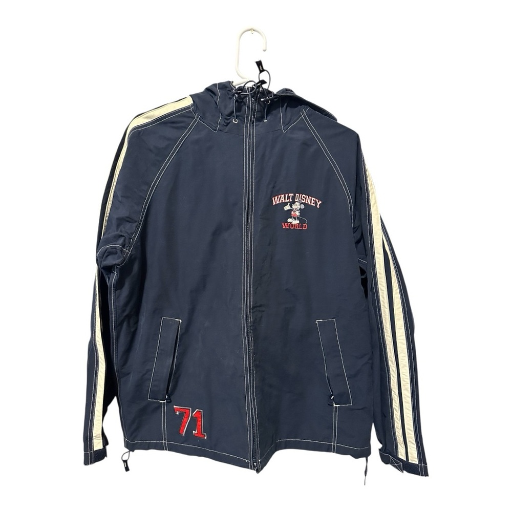 Disney Parks Mickey Mouse Jacket Medium Blue Varsity Full Zip Walt Disney World